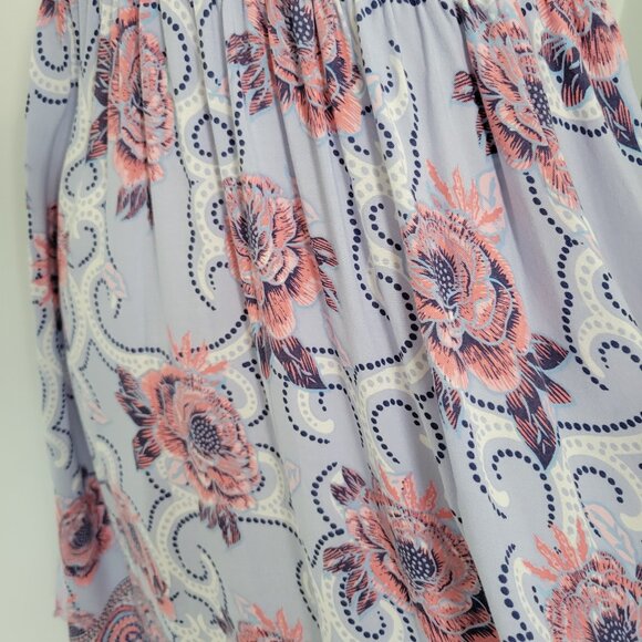 Japna Floral Asymmetrical Sundress Watercolor Floral Print Midi Size Large - Picture 4 of 9